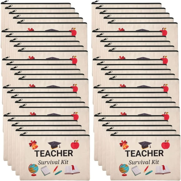 Bolsa de maquillaje Dunzy Teacher Survival Kit, 50 unidades, Appreciation