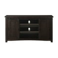 thumbnail image 3 of Wood and Metal TV Stand With 2 Mesh Style Doors, Espresso Brown- Saltoro Sherpi, 3 of 5
