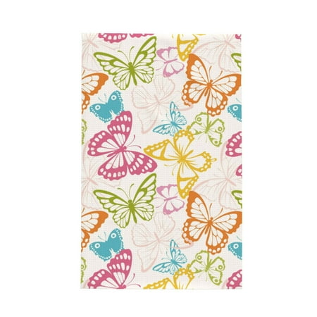 

Absorbent Kitchen Towels Retro Colorful Butterfly Quick Drying Dish Towels for Kitchen Drying Soft Hand Towels with Lanyard for Kitchen Decor