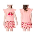 thumbnail image 2 of Cooltree Toddler Girls 2-Piece Skirt Set - Ruffled Pink Top & Strawberry Print Skort Outfits for Little Girls Size 3T, 2 of 7