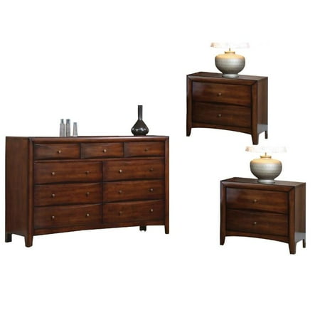 2 Piece Drawer Dresser And Nightstand Set In Maple Brown Walmart Com