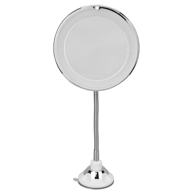 Magnifying Mirror 10X Magnification LED Fill Light Suction Cup Adjustable Gooseneck Makeup Mirror for Home Office