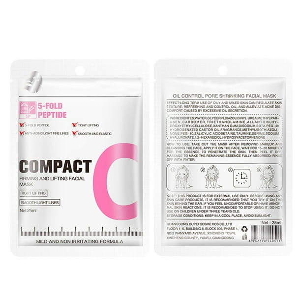 Mascarilla facial con alfabeto funcional para el cuidado de la piel, 10 unidades, mascarilla hidratante, para eliminar el acné, blanqueadora, para controlar la grasa, apta para tod Autorización