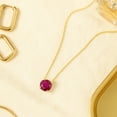 thumbnail image 4 of JeenMata 1.75 Carat Ruby - July Birthstone Solitaire Pendant Necklace in 18K Yellow Gold Plated, Female, Adult, 4 of 8