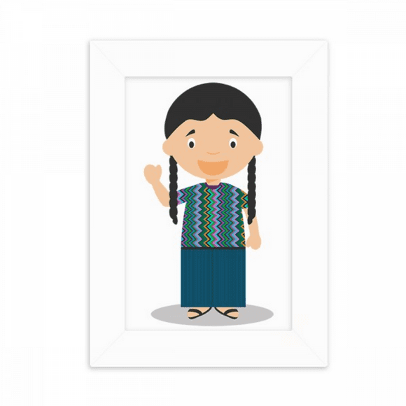 Long Pigtail Guatemala Cartoon Desktop Photo Frame Picture Display Decoration Art Painting