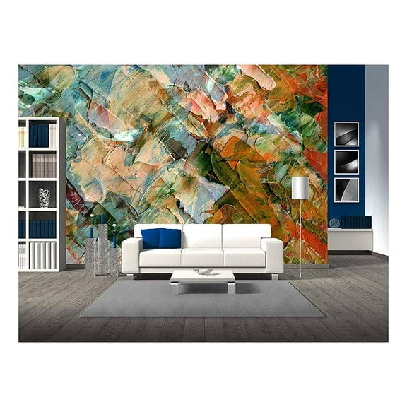 wall26 - Picture, Oil Paints: Abstract Background, Hand Paintings - Removable Wall Mural | Self-Adhesive Large Wallpaper - 100x144 inches