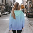 thumbnail image 3 of COEQINE Sweatshirts Pullover Oversized Long Sleeves Women's Hoodies Casual Wear Loose Comfy Fit Cozy Lightweight Blue Gradient Hooded Sweatshirt Fashion Y2K Outfits Clothes, S, 3 of 7