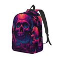 thumbnail image 2 of Naloa Canvas Backpack for Men Women Purple-Red Skull Print Rucksack Casual Travel Daypack Large and Small Durable College Tote Satchel Bookbag for Teens, 2 of 8