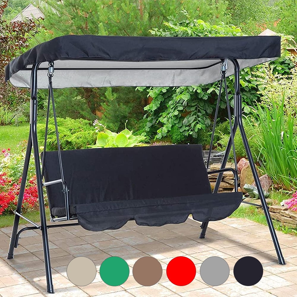 Waterproof Oxford Cloth Canopy for Garden Swing Chair Cover 2022 New Universal Durable Removable 210D Swing Cover for Patio Swing Swing Outdoor Beige Swing Canopy Replacement Cover 