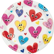 WAY TO CELEBRATE! Valentine's Day Dessert Plates, Heart Characters, 10 Count