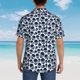 thumbnail image 4 of Fotbe black Skull white Camisa Hawaiana para Hombre Unisex – Camisa Casual de Verano con Botones de Manga Corta de Algodón y Lino,Small, 4 of 7