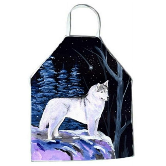 Starry Night Siberian Husky Apron - 27 x 31 in.
