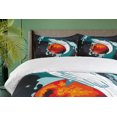 thumbnail image 4 of Ambesonne Animal Duvet Cover Sets, Whale and Fisher Sailor, 2-Queen, Blue Dark Blue and White, 4 of 7