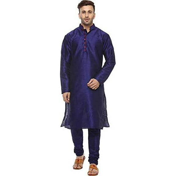 Royal Kurta Mens Silk Blend Kurta Pyjama Set (40, Plain Maroon)