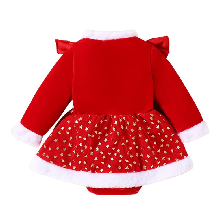 newborn christmas dress Chloefairy Baby Girl Romper Long Sleeve Red Velvet Dress Santa Hat 2Pcs Outfit Infant Xmas Clothes (Red A, 0-3 Months): Clothing, Shoes & Jewelry Beautiful baby girl set for Christmas photo sessions Red Christmas Crochet Baby Outfit