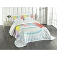 thumbnail image 3 of Ambesonne 50th Birthday Quilted Bedspread Set 3 Pcs, Age 50 Cake Party, King Size, Multicolor, 3 of 5
