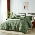 thumbnail image 2 of Davulos King Comforter Set - Dark Green Comforter, Boho Tufted Shabby Chic Bedding, 3 Pieces Vintage Farmhouse Bed Set for All Seasons, Fluffy Soft Bedding with 2 Pillow Shams, 2 of 10