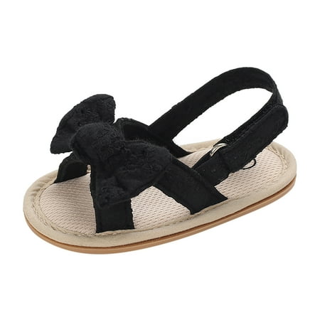 

Yinguo Girls Sandals Summer Shoes Outdoor First Walk Shoes Girls Shoes For Summer With Flower Bowknot