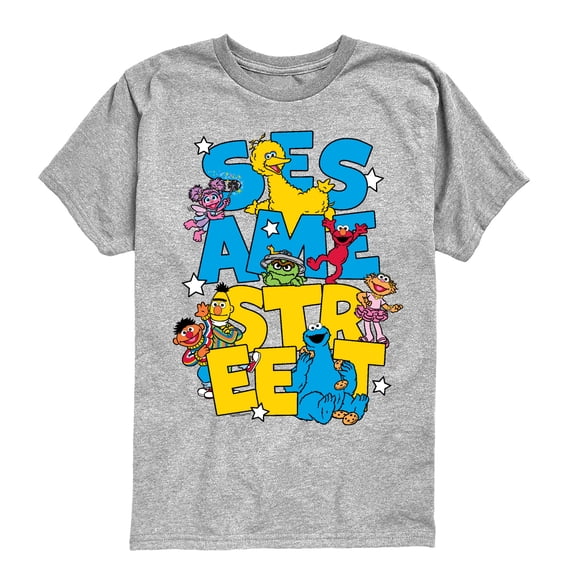 Sesame Street - Sesame Street Stacked  - Youth Boys Short Sleeve Graphic T-Shirt