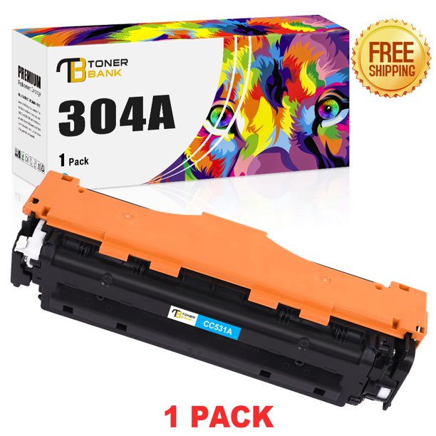 Toner Bank 1-Pack Compatible 304A Toner for HP 304A CC531A 304A Color LaserJet CP2025 CP2025DN (Cyan) - Walmart.com