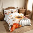 thumbnail image 2 of Erosebridal Sunflower Pumpkin King Bedding 7pcs,Fall Harvest King Bed in a Bag,Orange White,Reversible, 2 of 6