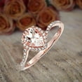 thumbnail image 3 of 1.25 Carat Peach Pink Real Morganite (pear cut Real Morganite) and Moissanite Engagement Ring Sterling Silver with 18k Gold Plating, 3 of 4