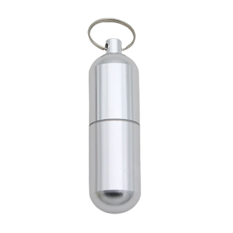Small Portable Metal Pill Organizer Case Keychain, Stackable