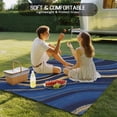 thumbnail image 4 of Navy Blue Moire Outdoor Rug for Patio/Deck/Porch, Non-Slip Large Area Rug 3 x 5 Ft, Modern Abstract Art Indoor Outdoor Rugs Washable Area Rugs, Reversible Camping Rug Carpet Runner, 4 of 8