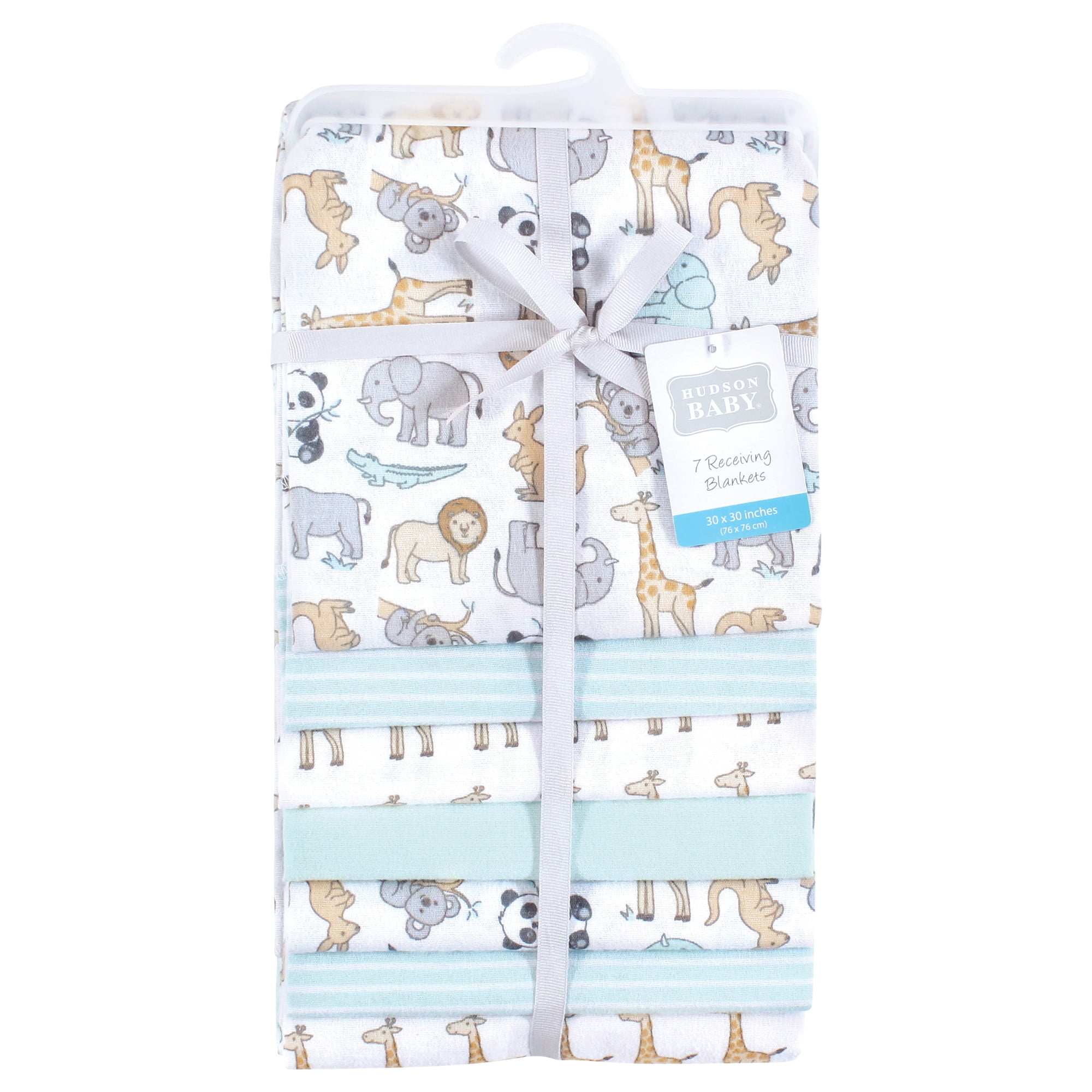 Hudson Baby Cotton Poly Flannel Receiving Blankets Bundle, Kangaroo, One Size