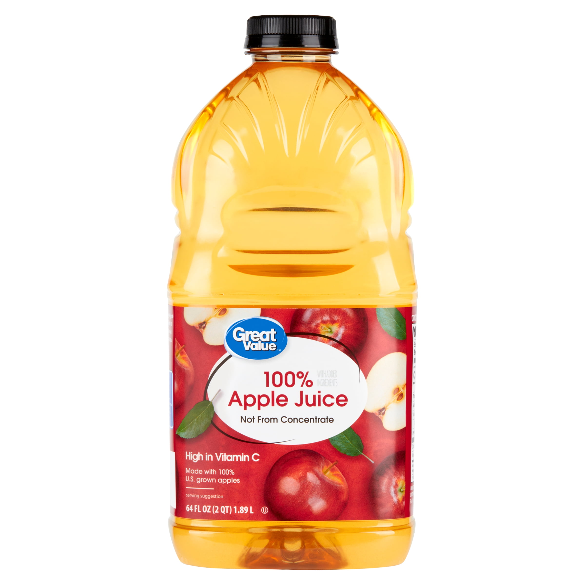 Great Value 100% Apple Juice Not from Concentrate 64 fl oz Shelf