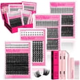 thumbnail image 1 of Kit de racimos de pestañas MilyBest Lash, 808 unidades, rizo en D con pegamento, 1 of 9