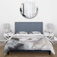 thumbnail image 3 of Designart "Grey Flowers Delicate V" Floral Bedding Covert Set - Traditional White Bed Set With 2 Shams, 3 of 6