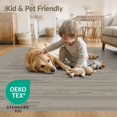 thumbnail image 4 of ODIKA 9'x12' Taupe Melange Natural Stone Geometric Washable Area Rug Abstract Striped With Scattered Oval Modern Minimalist Non-Slip, Chair-Friendly for Dining Room, Basement, Large Office, 4 of 7