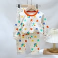 thumbnail image 2 of CAUYDY Sizes 5-6 Years Unisex Little Kids Clothes Baby Girls Sleepers Toddler Boys Pajamas Long Sleeved T-Shirt and Pants 2Pcs Cute Fall Winter,Orange, 2 of 6