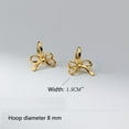 thumbnail image 2 of K-KED Sparkling 925 Sterling Silver Bow Dangle/Drop Hoop Huggie Earrings Gift-Gold, 2 of 6
