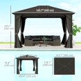 thumbnail image 2 of Gazebo à Toit Rigide 10 Pieds x 12 Pieds avec Toit en Acier, Pavillon Extérieur à Cadre en Aluminium Résistant à la Rouille avec Rideaux d'Intimité et Moustiquaire, Abri de Jardin Gris pour Cour Arrière et Patio, 2 of 7