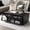 B-Black, variant on 47.2" Rectangle Coffee Table with Drawers and Display Shelves, Modern Farmhouse Wood Coffee Table with Tempered Glass for Living Room, Bedroom, Black