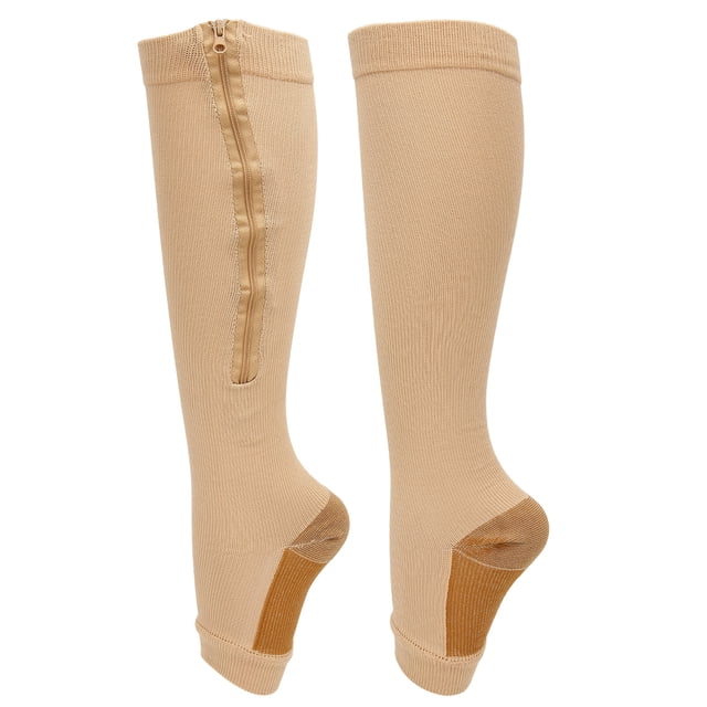Chaussettes de Compression Zippées, Chaussettes de Compression Douces en Nylon Valeur Imbattable