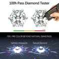 thumbnail image 2 of Saintda 2ct Moissanite Stud Earrings for Women 925 Sterling Silver 18K White Gold Plated Earrings Mother's Day Wedding Gifts for Her, 2 of 6