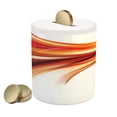 thumbnail image 1 of Abstract Piggy Bank, Modern Contemporary Abstract Smooth Lines Blurred Smock Art Flowing Rays Print, Ceramic Coin Bank Money Box for Cash Saving, 3.6" X 3.2", Orange Red, by Ambesonne, 1 of 4