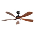 thumbnail image 2 of 52 Inch Indoor Ceiling Fan With 3 Color Dimmable 5 ABS Blades Remote Control Reversible DC Motor Black With Led Light, 2 of 10