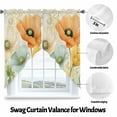 thumbnail image 3 of Vintage Poppy Swag Valances for Windows 2 Pack Orange Blue Yellow Floral Watercolor Flowers Swag Kitchen Curtains 36 Inches Long Rod Pocket Short Window Treatment for Kitchen Bathroom 36"x36", 3 of 8