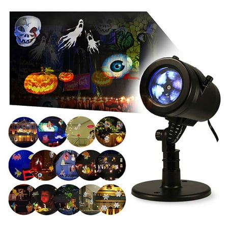 Christmas Lights Projector Outdoor Indoor Halloween Decorations Waterproof LED Landscape Spotlight for Xmas Theme Party Store Window and Garden, 14 Patterns, UL Listed, (Best Way To Store Christmas Lights)