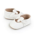 thumbnail image 5 of Xfvqtps Baby Girls Walking Shoes Solid Color Butterfly Breathable Non Slip PU Infant Prewalker Summer New Baby Everything Casual Cute Rubber Soles Soft Toddler Shoes White, 5 of 9