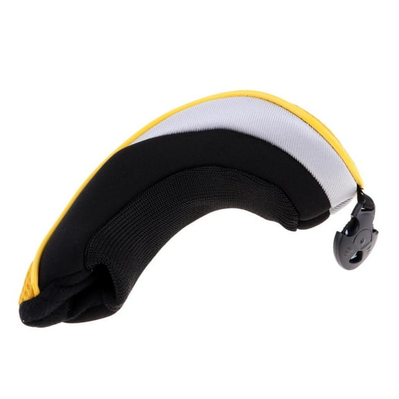 Golf Hybrid UT Club Head Cover Headcover & Adjustable Number Tag 5 7 , Durable & Portable , Yellow, 20cm