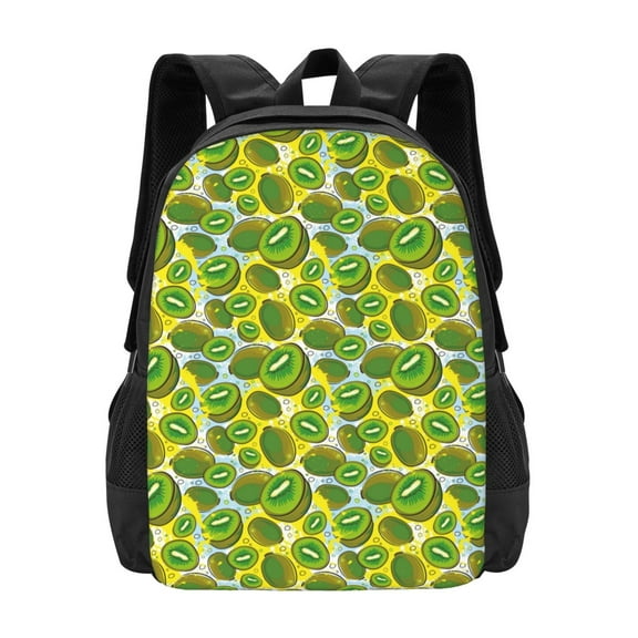 Vsdgher Watercolor Kiwi Fruits Summer Print Backpack for Women Men School Bookbag with Laptop Compartment for College Work Travel, Simple Fashion Casual Daypack, Fit 15" Laptop