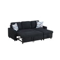 thumbnail image 5 of Dubbin Black Flannelette 2-Piece Couch Living Room Sofabed, 5 of 6