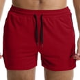 thumbnail image 5 of OIOLOYJM Swim Trunks Men 5 Inch Mesh Quick Dry Drawstring Waist Gym Running Board Shorts Lightweight Breathable Athletic Bathing Suit Red L, 5 of 6