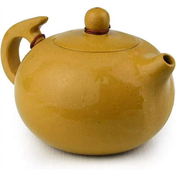 Yixing Teapot 8oz Chinese Zisha Tea Xishi Pots Natural HuangDuan Mud (Yellow)