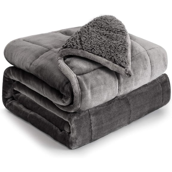 Weighted Blanket 15 lbs Queen Size for Adults 60x80 inches Soft Grey